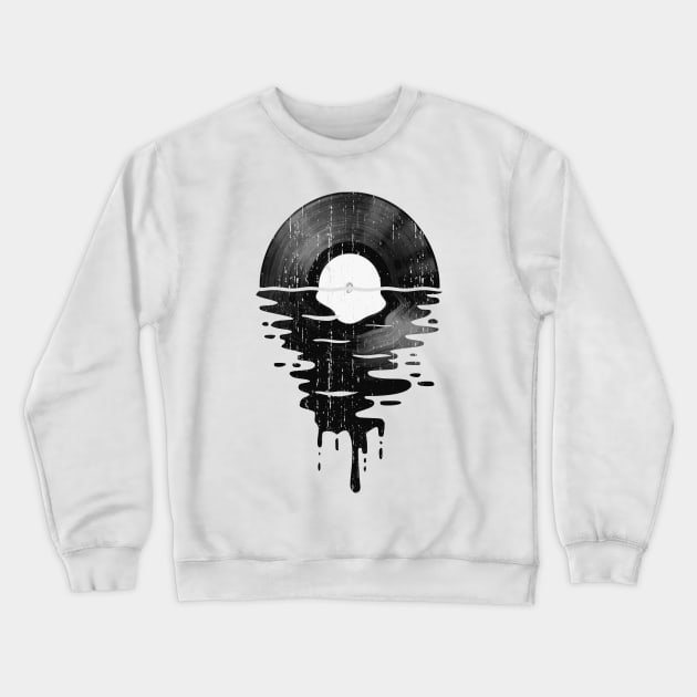 Cool Music Vinyl Retro Vintage White Crewneck Sweatshirt by Nerd_art